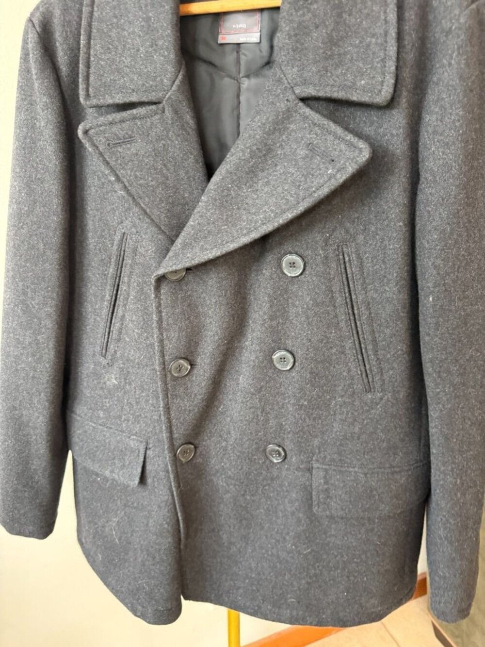 GAP Gray Wool Peacoat Womens M Double Breasted Coat Classic Winter Jacket
